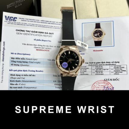 Hublot Orlinski King Gold Black Dial Custom Moissanite Diamonds Hong Kong 1:1 Super Clone