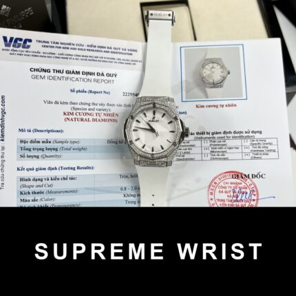 Hublot Orlinski Replica Watch White Dial Custom Moissanite Diamonds APS Factory 1:1 Super Clone