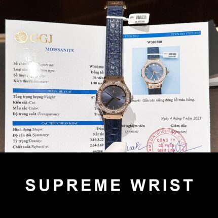 Hublot Replica Watch 1:1 With Moissanite Diamonds Blue 1:1 Super Clone