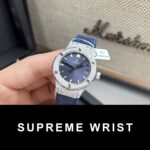 Hublot Replica Watch Classic Fussion Custom Blue Dial Moissanite Diamonds 1:1 Super Clone - Image 4