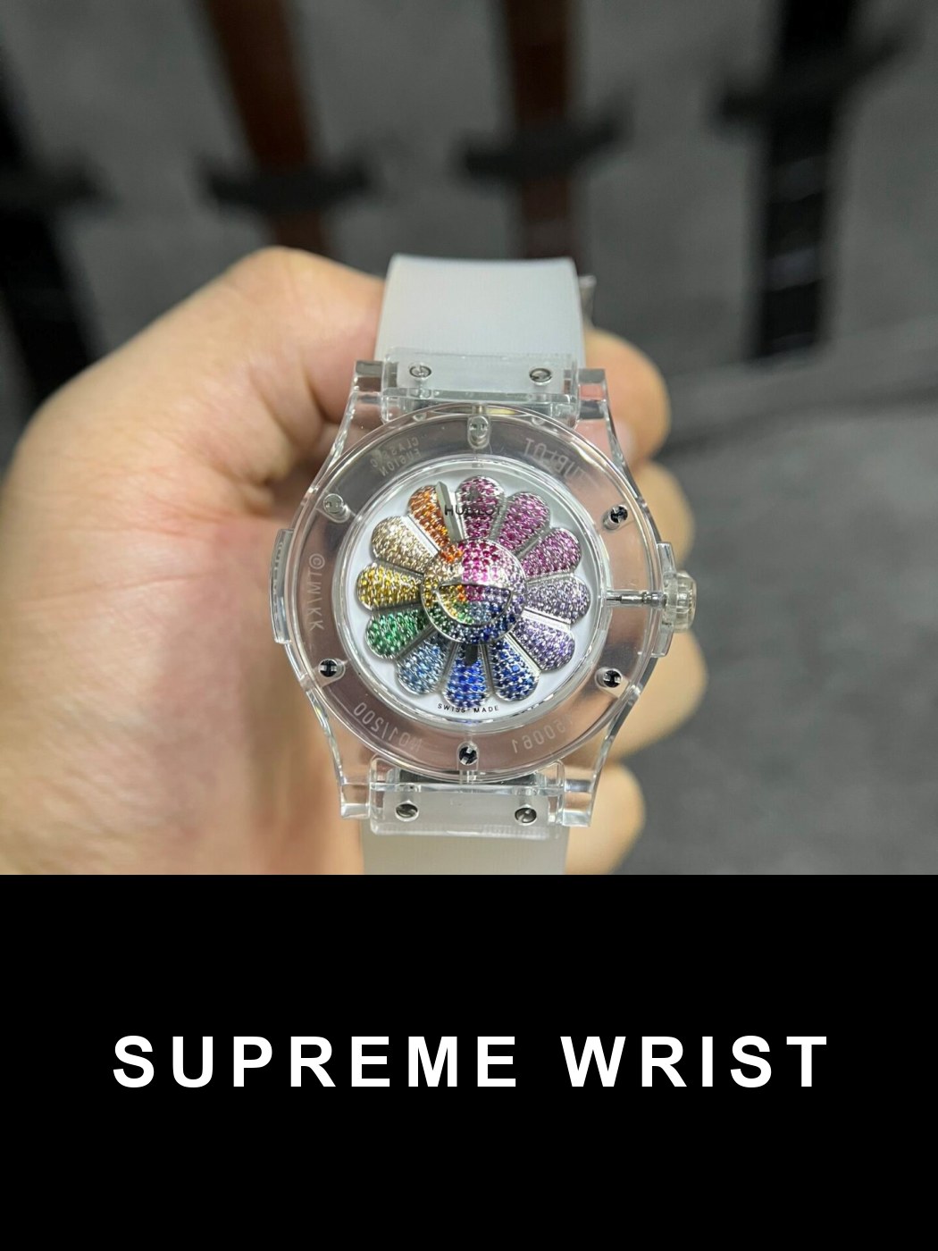 hublot-replica-watch-takashi-murakami-sapphire-rubber-strap-42mm-5107.jpg Hublot Replica Watch Takashi Murakami Sapphire Rubber Strap 1:1 Super Clone - Image 1