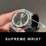 Hublot Replica Watch With Full Diamond Moissanite Gray Leather Strap 1:1 Super Clone - Image 4