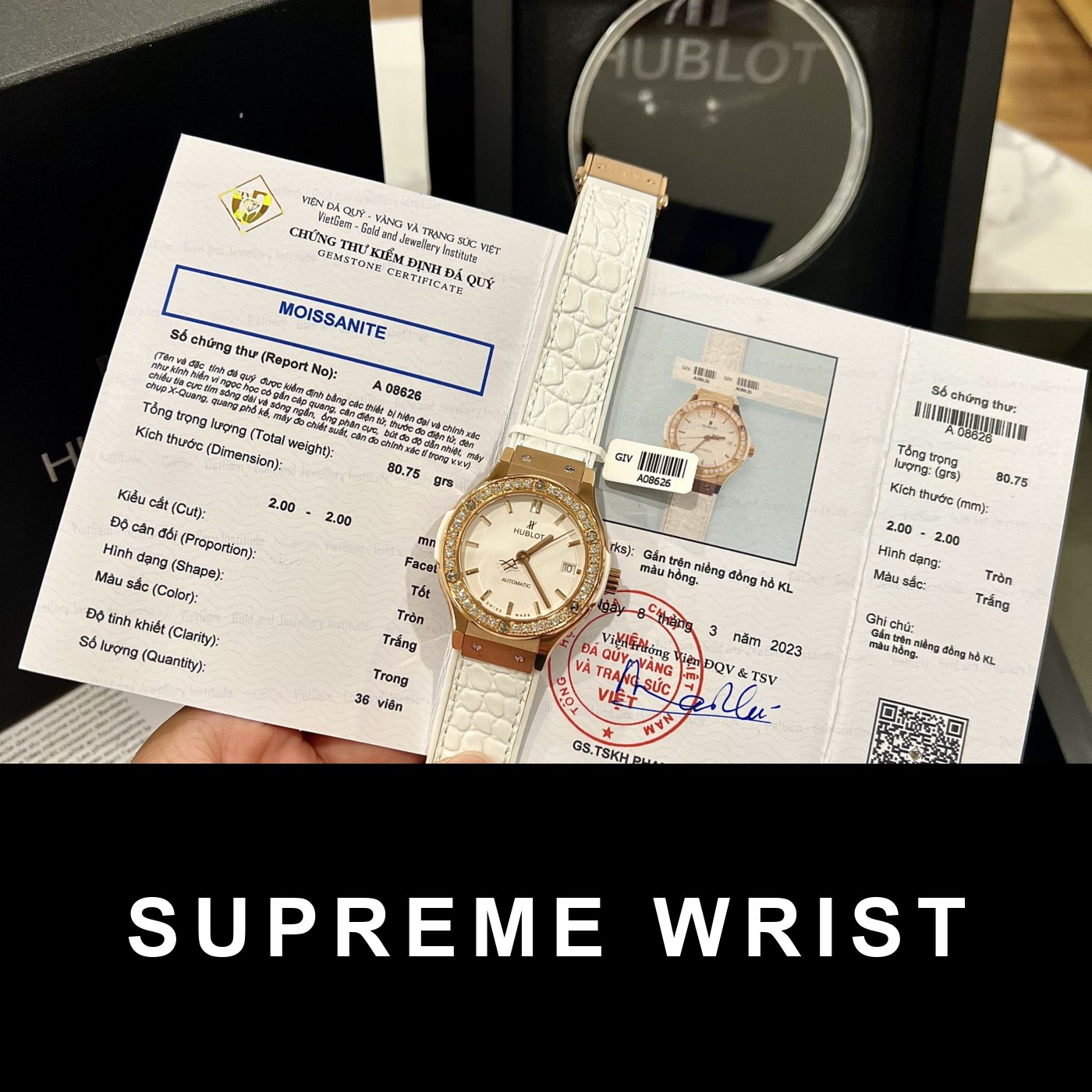 hublot-replica-watches-classic-fusion-king-gold-5162-scaled-1.jpg Hublot Replica Watch Classic Fusion King Gold White Dial Custom Moissanite Diamonds 1:1 Super Clone - Image 1