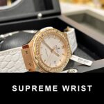 Hublot Replica Watch Classic Fusion King Gold White Dial Custom Moissanite Diamonds 1:1 Super Clone - Image 5