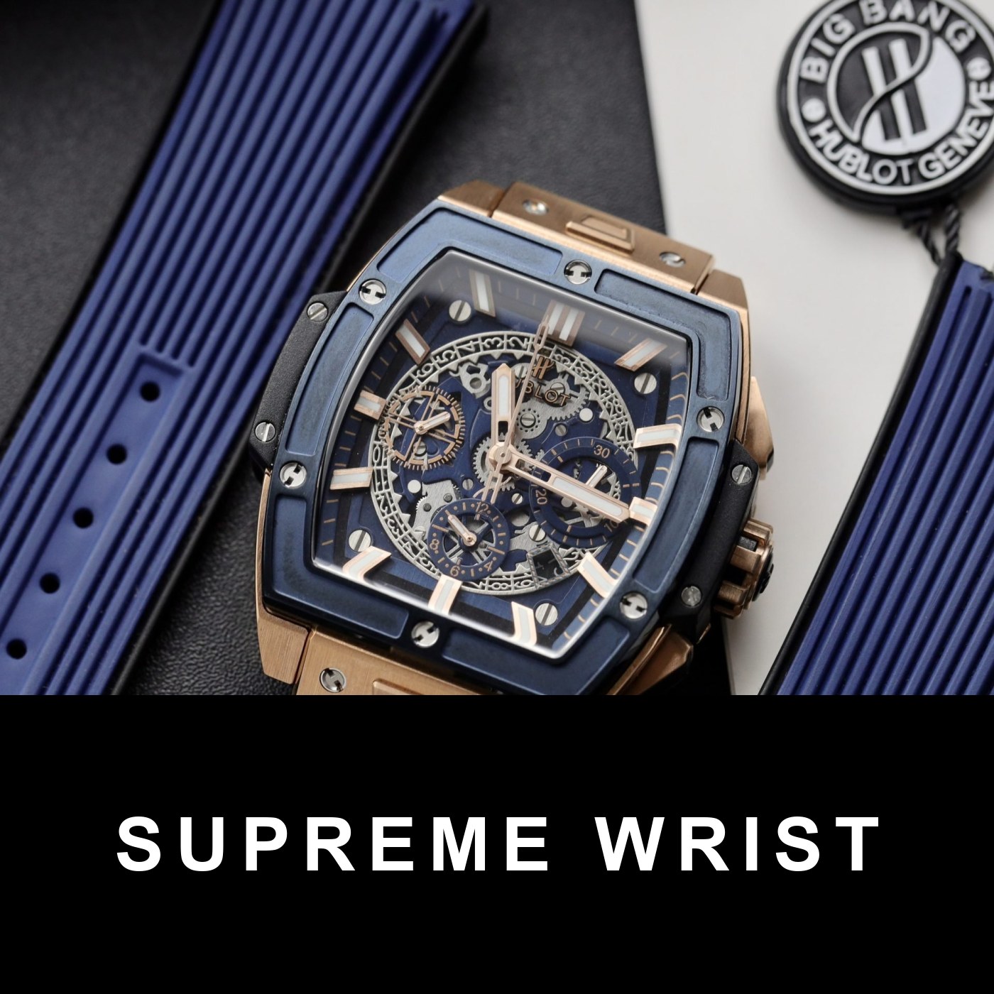 hublot-replica-watches-spirit-of-big-bang-6779.jpg Hublot Replica Watch Spirit of Big Bang King Gold Bezel Ceramic Blue 1:1 Super Clone - Image 1
