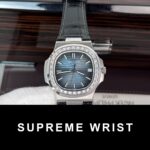 Patek Philippe Nautilus 5723 Replica Watch 1:1 Leather Strap Dark Blue Dial 1:1 Super Clone