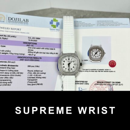 Patek Philippe Replica Watch Aquanaut 5069G Custom Full Moissanite Diamonds PPF Factory 1:1 Super Clone