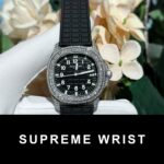 Patek Philippe Replica Watch Aquanaut 5069G Black Dial Custom Moissanite Diamonds 1:1 Super Clone