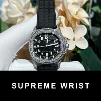 Patek Philippe Replica Watch Aquanaut 5069G Black Dial Custom Moissanite Diamonds 1:1 Super Clone