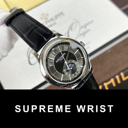 Patek Philippe Replica Watch Complications 5205G Gray Dial Leather Strap 1:1 Super Clone