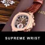 Patek Philippe Replica Watch Nautilus 5980 Brown Dial Leather Strap 1:1 Super Clone - Image 3