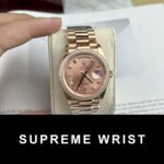 Rolex Clone Watch Day-Date Pink Dial President Strap EW Factory 1:1 Super Clone