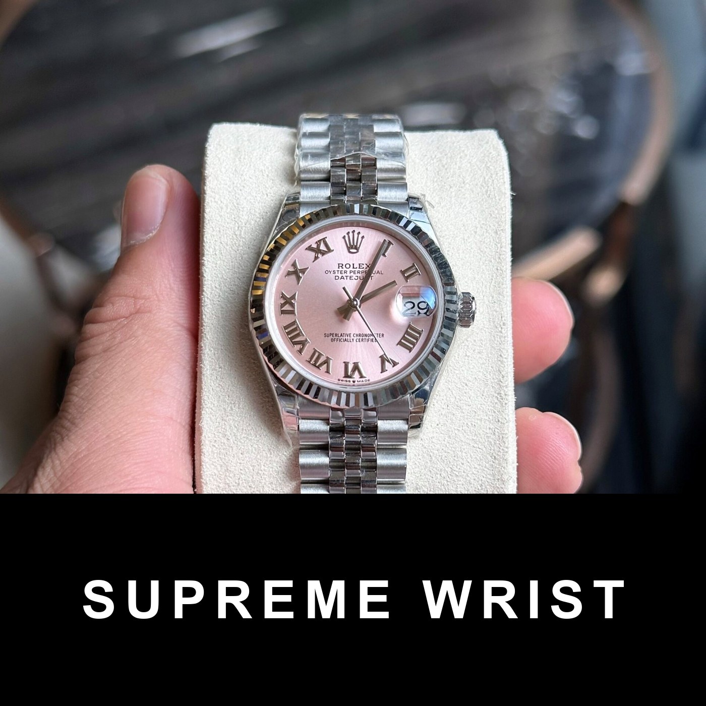 rolex-datejust-pink-dial-replica-womens-watch-roman-numerals-7735.jpg Rolex DateJust Pink Dial Replica Women’s Watch Roman Numerals EW 1:1 Super Clone - Image 1