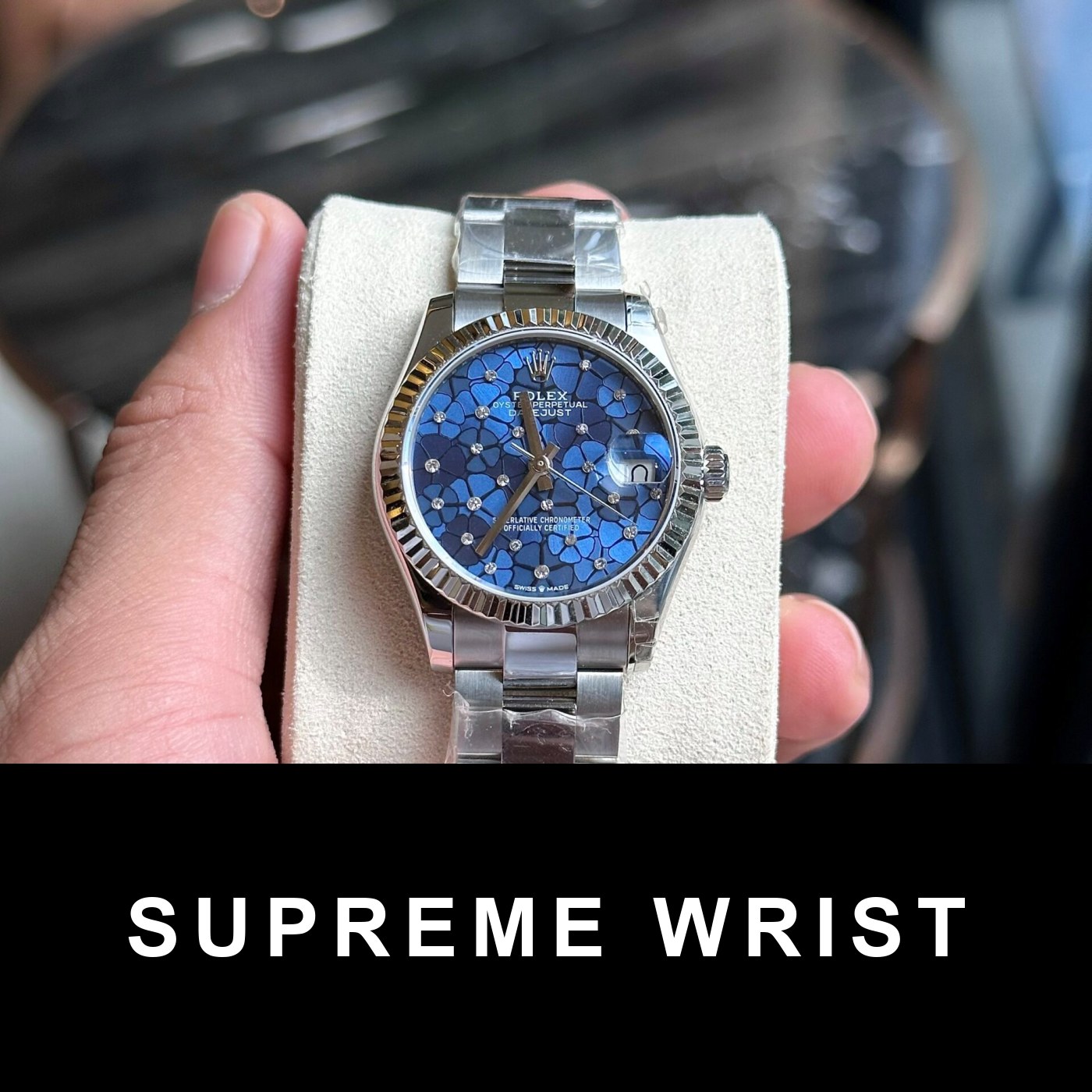 rolex-datejust-replica-womens-watch-11-blue-leaf-dia-7742.jpg Rolex DateJust Replica Women’s Watch 1:1 Blue Leaf Dial 1:1 Super Clone - Image 1
