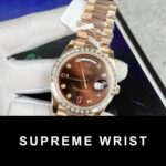 Rolex Day-Date Gold Wrapped Replica Watch With Moissanite Ruby Red Diamond 1:1 Super Clone - Image 2