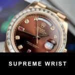 Rolex Day-Date Gold Wrapped Replica Watch With Moissanite Ruby Red Diamond 1:1 Super Clone - Image 3