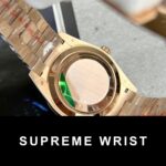 Rolex Day-Date Gold Wrapped Replica Watch With Moissanite Ruby Red Diamond 1:1 Super Clone - Image 8