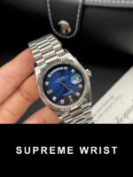 Rolex Day-Date Replica Watch Blue Dial Oyster Strap EW Factory 1:1 Super Clone - Image 2
