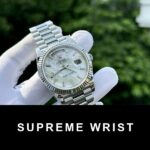 Rolex Day-Date Replica Watch Custom Mother of Pearl & Moissanite Diamonds Baguetee 1:1 Super Clone - Image 5