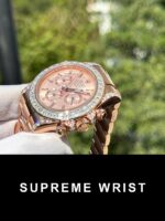 Rolex Daytona 126595TBR Replica Watch Custom Gold Wrapped And Moissanite Diamonds 1:1 Super Clone - Image 4