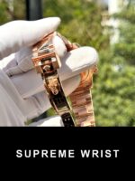 Rolex Daytona 126595TBR Replica Watch Custom Gold Wrapped And Moissanite Diamonds 1:1 Super Clone - Image 8