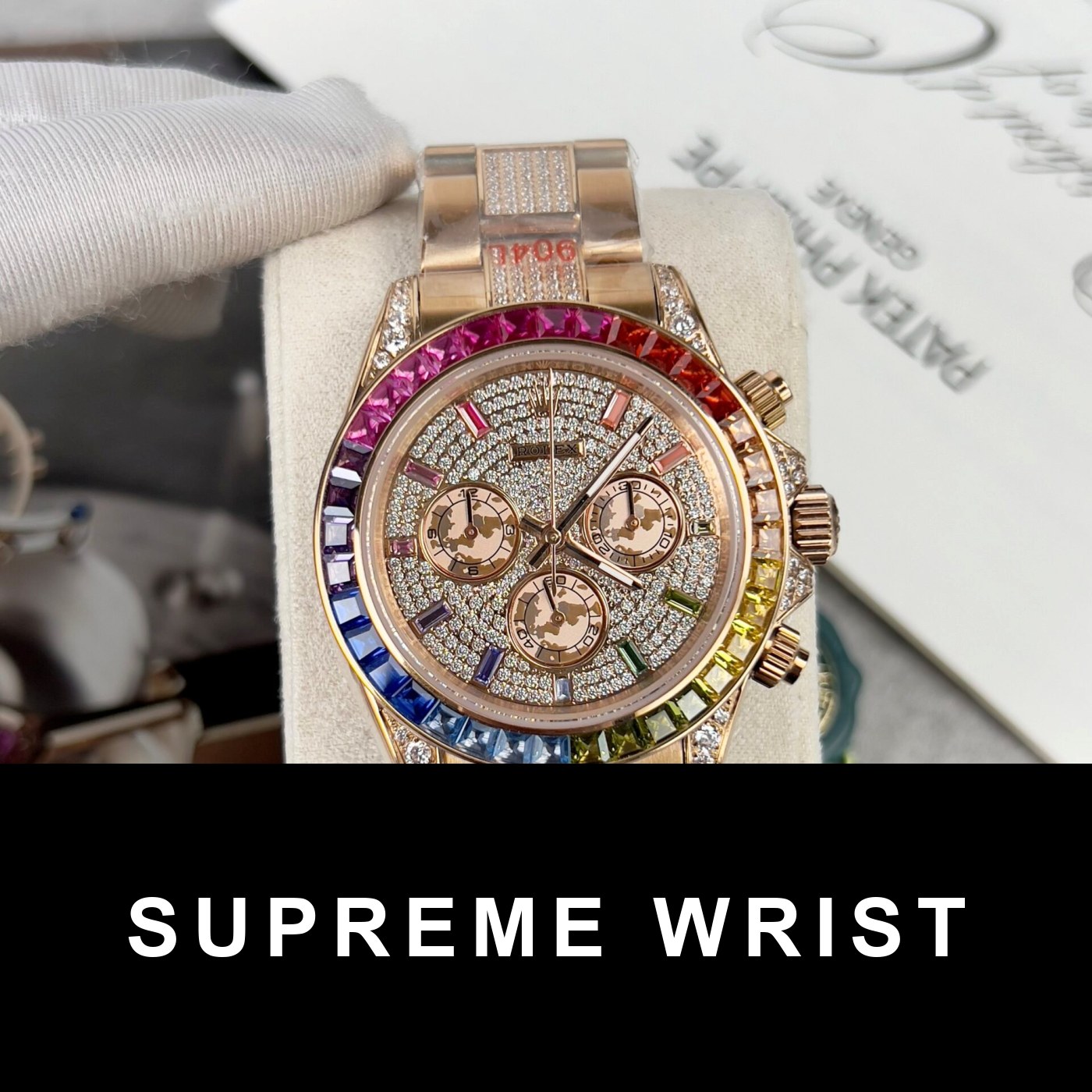 rolex-daytona-rainbow-best-replica-watch-full-diamond-5927.jpg Rolex Daytona Rainbow Best Replica Watch Full Diamond 1:1 Super Clone - Image 1