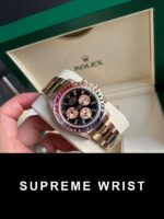 Rolex Daytona Rainbow Replica Watch Gold Wrapped Moissanite TW 1:1 Super Clone - Image 2