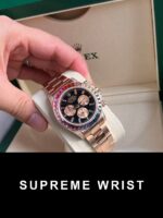 Rolex Daytona Rainbow Replica Watch Gold Wrapped Moissanite TW 1:1 Super Clone - Image 4