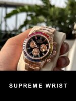 Rolex Daytona Rainbow Replica Watch Gold Wrapped Moissanite TW 1:1 Super Clone - Image 5