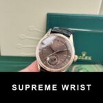 Rolex Replica Watch Cellini 50525 Chocolate Dial Leather Strap 1:1 Super Clone - Image 3