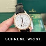 Rolex Replica Watch Cellini 50525 White Dial Leather Strap 1:1 Super Clone