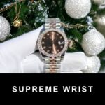 Rolex Replica Watch DateJust Chocolate Dial Custom Benzel Moissanite Diamonds 1:1 Super Clone - Image 2