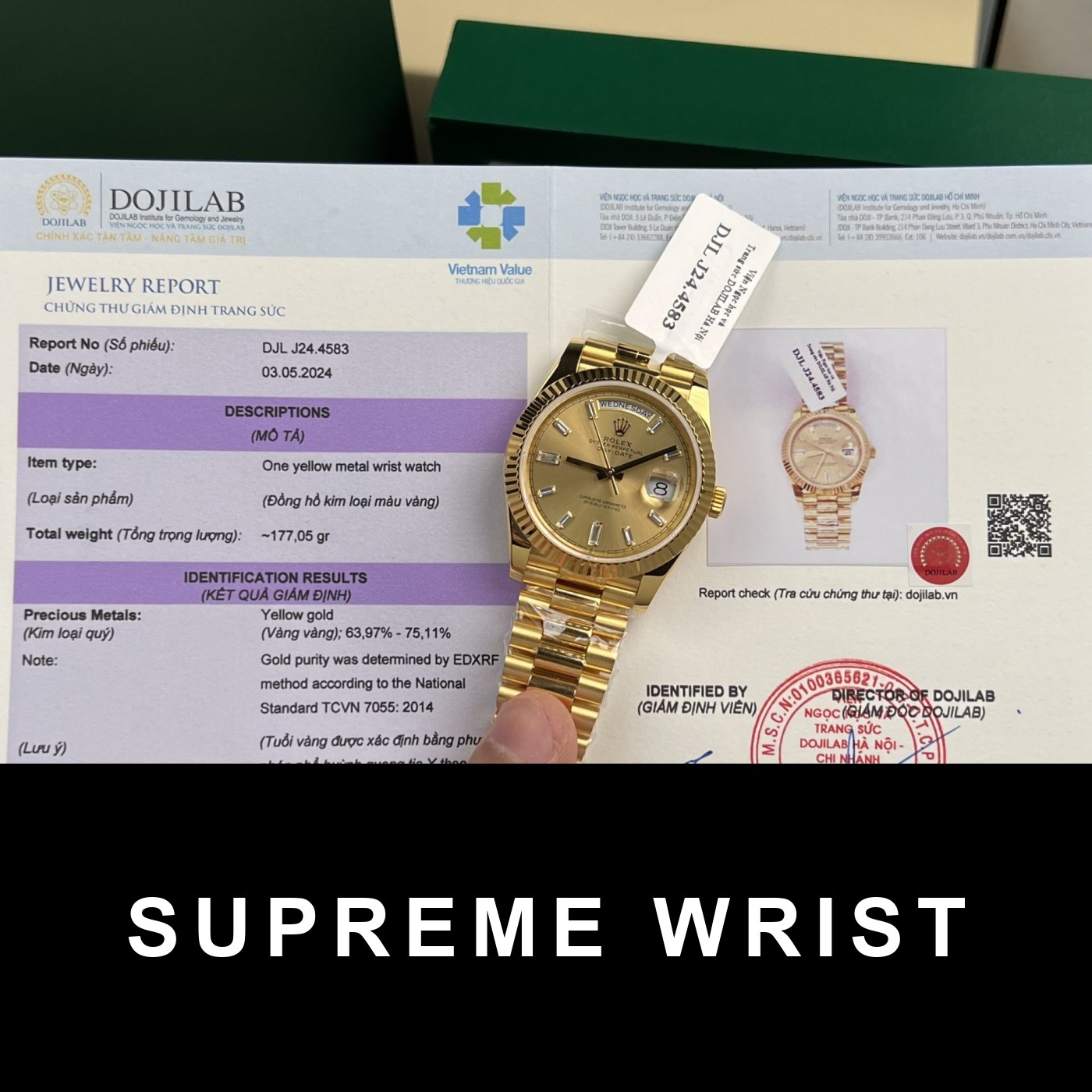 rolex-replica-watch-day-date-gold-wrapped-9250.jpg Rolex Replica Watch Day-Date Gold Wrapped Weight 177GRAM Champagne Dial GM Factory 1:1 Super Clone - Image 1
