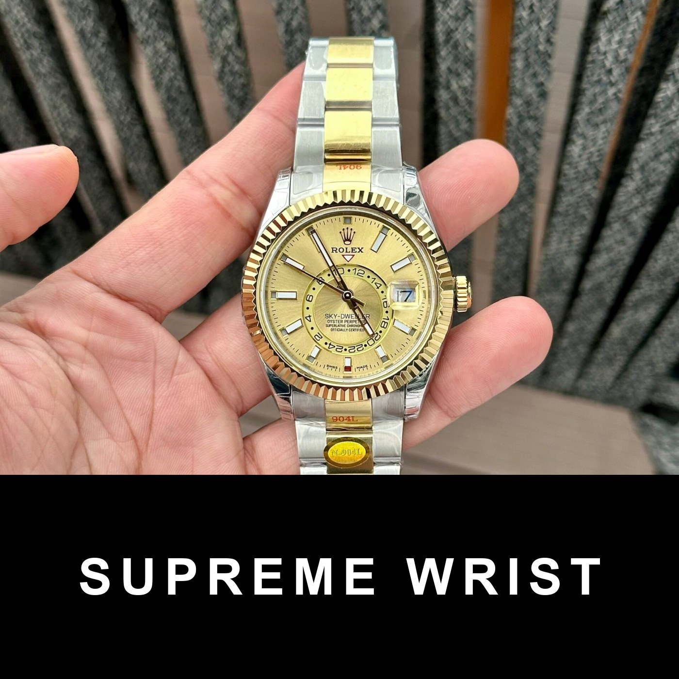 rolex-sky-dweller-replica-watch-demi-gold-8090.jpg Rolex Sky-Dweller Replica Watch Demi Gold N Factory 1:1 Super Clone - Image 1