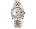 Rolex Datejust 41mm Watch – Two-Tone Stainless Steel and Rose Gold with Pink Dial and Diamond Markers
