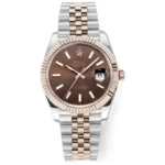 Rolex Datejust 41mm Watch – Brown Dial, Two-Tone Steel & Gold, Fluted Bezel