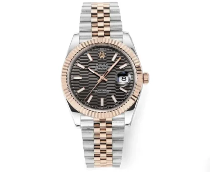 Rolex Datejust 41mm Watch – Two-Tone Steel and Rose Gold with Fluted Bezel