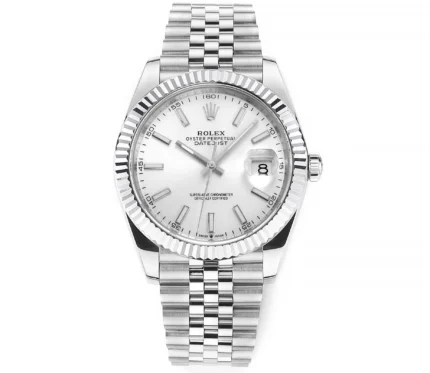 Rolex Datejust 41mm Silver Fluted Bezel Stainless Steel Watch