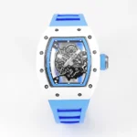 Richard Mille White Cerami White Ceramic Blue Strap Watch