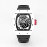 Richard Mille White Cerami White Ceramic Watch Black Strap