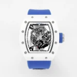 Richard Mille White Cerami5 White Ceramic Blue Strap Watch