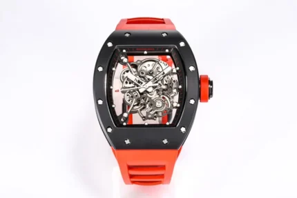 Richard Mille RM055 White Ceramic Red Strap