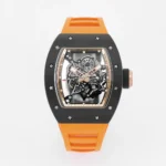 Richard Mille Black Ceramic Orange Strap Watch