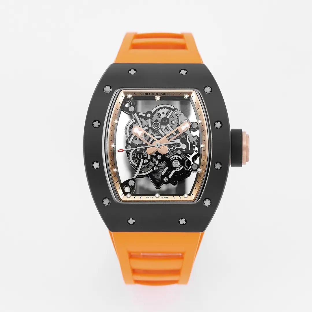 src_0-137.webp Richard Mille Black Ceramic Orange Strap Watch - Image 1