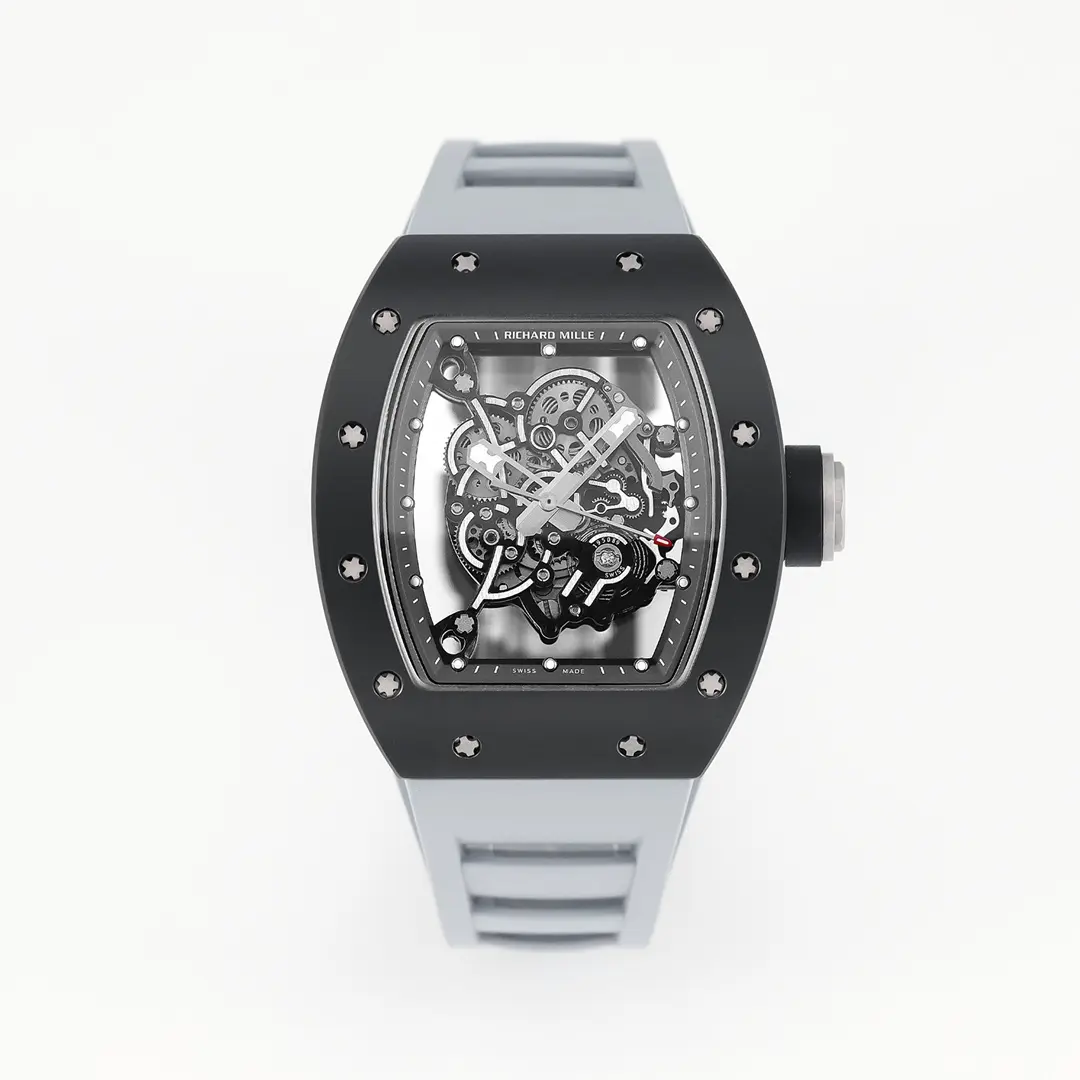 src_0-139.webp Richard Mille Black Ceramic Watch Grey Strap - Image 1