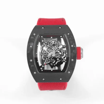 Richard Mille Carbon Fiber Watch Red Strap