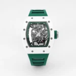 Richard Mille White Ceramic Green Strap Watch