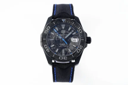 TAR Super TAG Heuer Series Watch – Black with Blue Stitching, Casual & Formal Style, 100m Waterproof, SW200 Movement