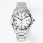 TAG Heuer Super Aquaracer Series Watch – Silver Stainless Steel, White Dial, Formal Casual Style