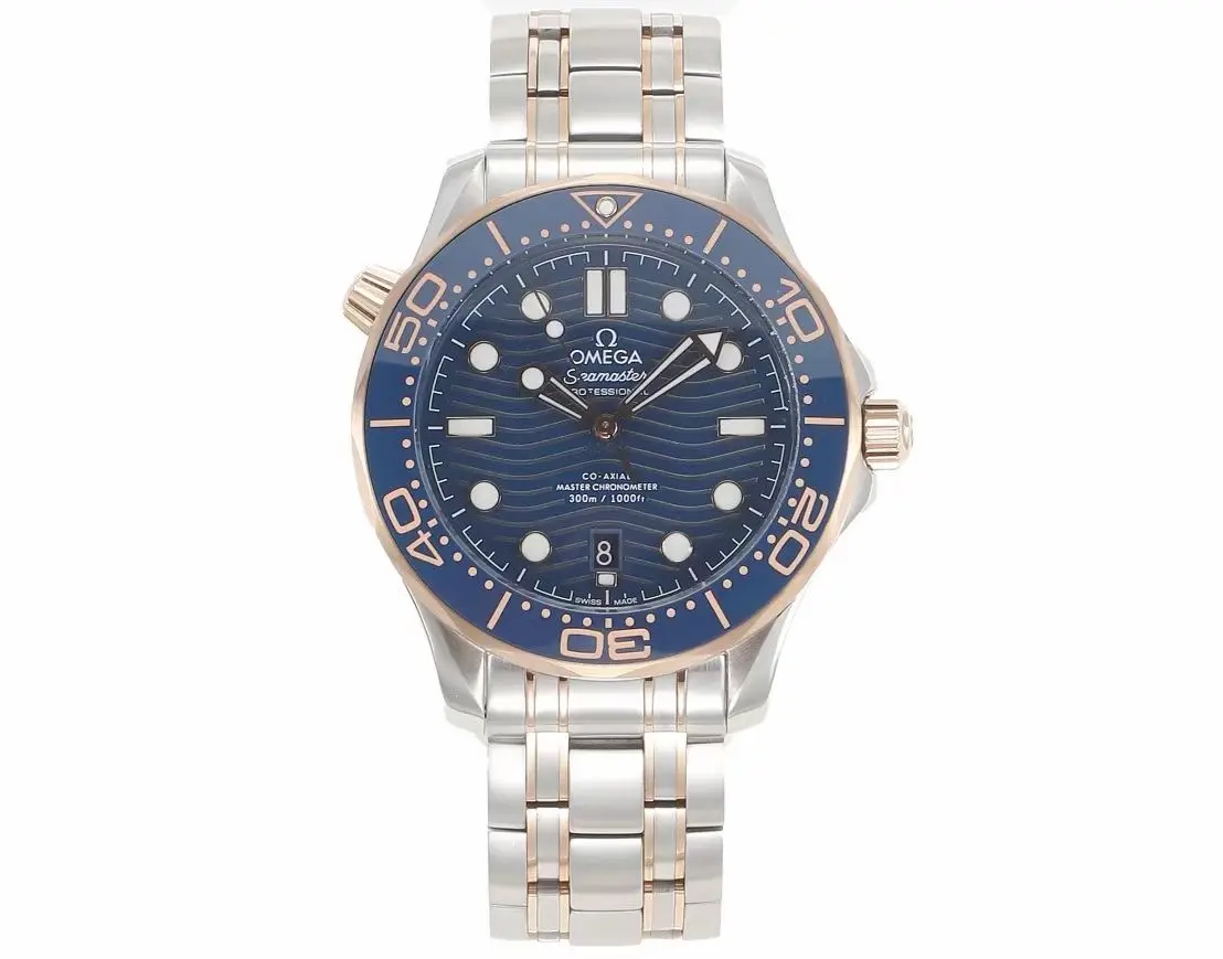 src_0-239.webp OMEGA Seamaster Planet Ocean 600m Co-Axial Master Chronometer 42mm Diver’s Watch – Blue Dial, Stainless Steel with Rose Gold Accents - Image 1